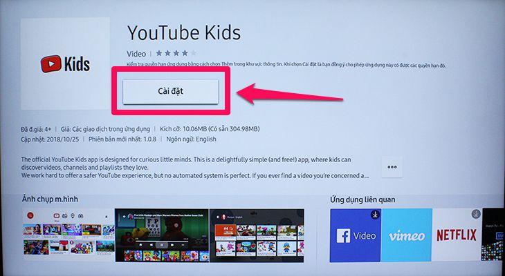 Hướng dẫn sử dụng ứng dụng Youtube Kids trên Smart tivi Samsung 2018